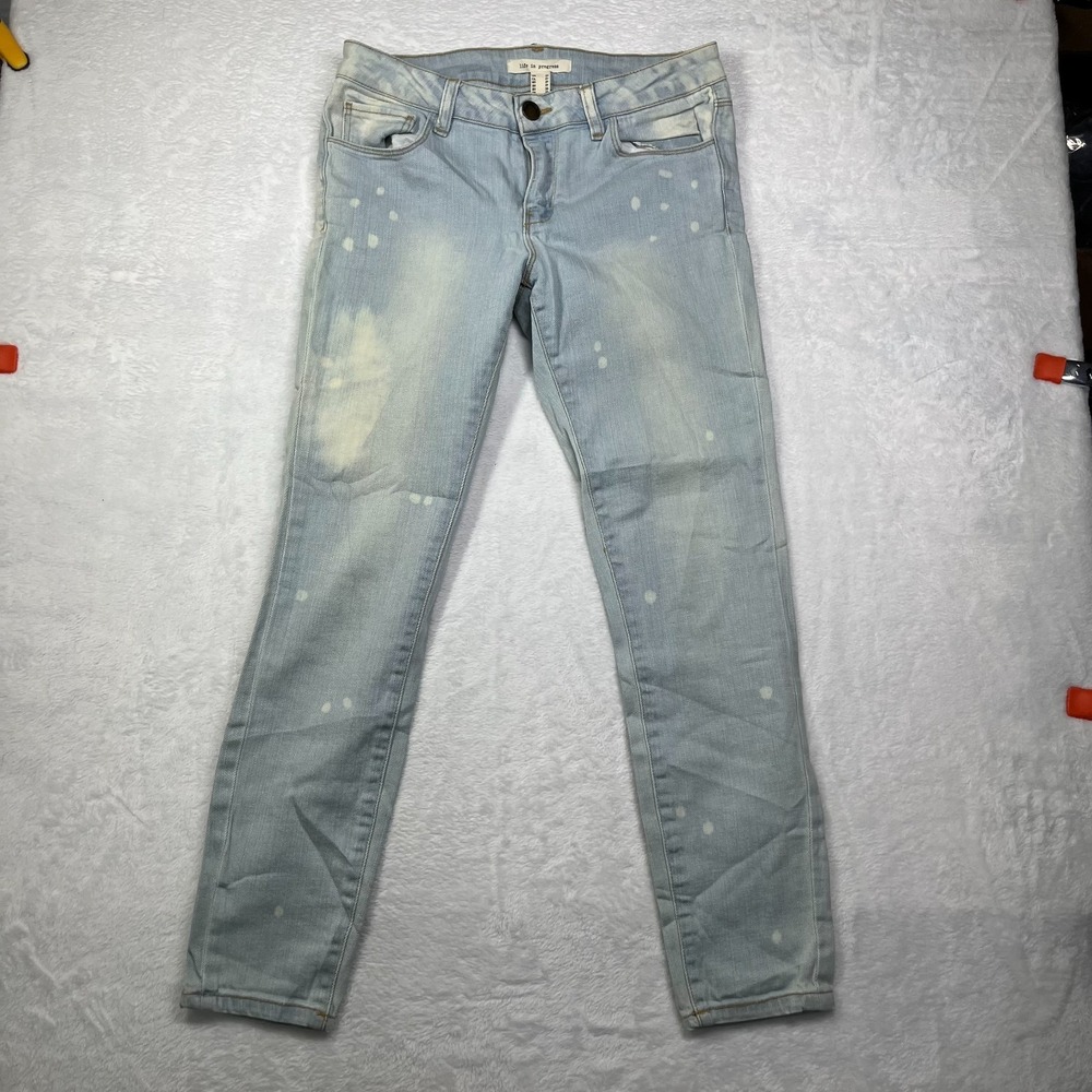 Life In Progress Jeans Women 27 Blue Denim Cotton Mid Rise Light Wash Skinny Leg
